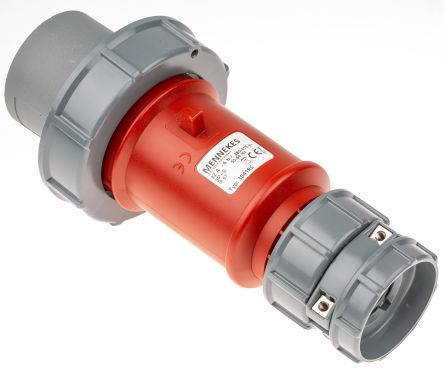 Mennekes PowerTOP Series, IP67 Red Cable Mount 4P Industrial Power Plug, Rated At 32A, 400 V