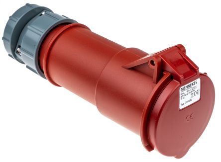 Mennekes PowerTOP Series, IP44 Red Cable Mount 5P Industrial Power Socket, Rated At 32A, 400 V
