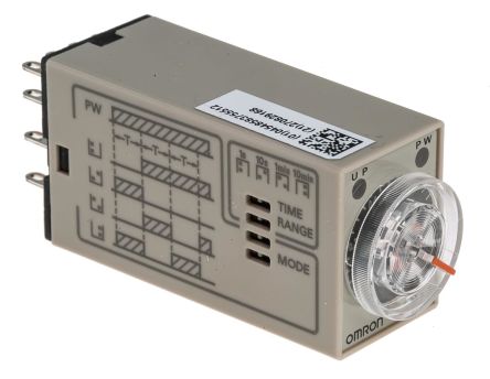 Omron H3YN Series DIN Rail, Panel Mount Timer Relay, 24V Dc, 4-Contact, 0.1 S → 10min, 4PST