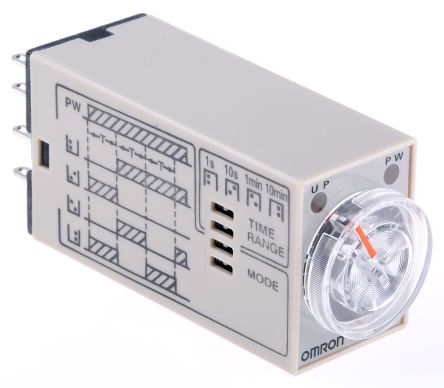 Omron H3YN Series DIN Rail, Panel Mount Timer Relay, 200 → 230V Ac, 4-Contact, 0.1 S → 10min