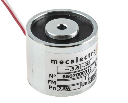 Mecalectro Ventouse électromagnétique 24V C.c., 440N Diam 39mm