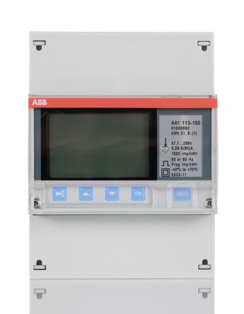 ABB Medidor De Energía Serie A41, Display LCD, Con 4 Dígitos, Precisión ±1%, 1 Fase