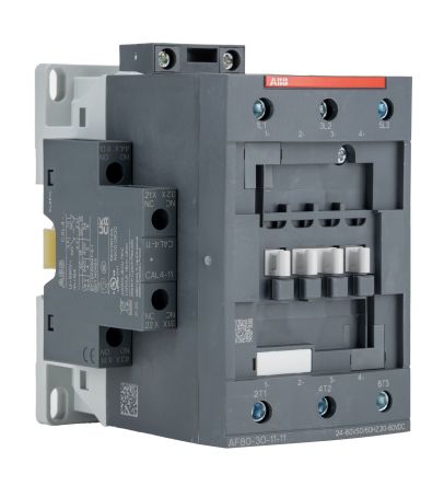 ABB AF80-30-11-11 AF Contactor, 1000 V Coil, 3-Pole, 125 A, 37 kW, 3NO