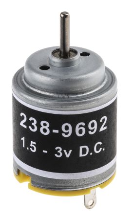 RS PRO Bürstenmotor Bis 10,4 Gcm, 1,5 → 3 V Dc / 1,21 W,, Wellen-Ø 2mm X 38mm