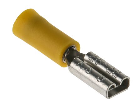 RS PRO Flachsteckhülse, Gelb, Isoliert, 2.8 X 0.5mm, Buchse, 0.2mm² - 0.5mm², 26AWG Min