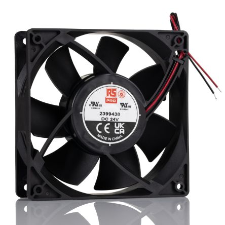 RS PRO Ventilador Axial De 119 X 119 X 25mm, 24 V CC, 41.76W, 5200rpm, Caudal 241cfm, 62dB(A)