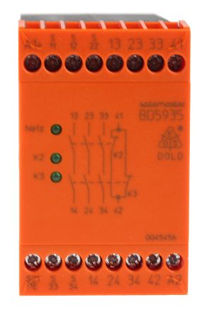 Dold Relé De Seguridad Safemaster BD 5935 De 1, 2 Canales, Para Parada De Emergencia, 24V Dc, Cat. Seg. ISO 13849-1 4