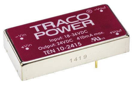 TRACOPOWER TEN 10 DC/DC-Wandler 10W 24 V Dc IN, 24V Dc OUT / 415mA 1.5kV Dc Isoliert
