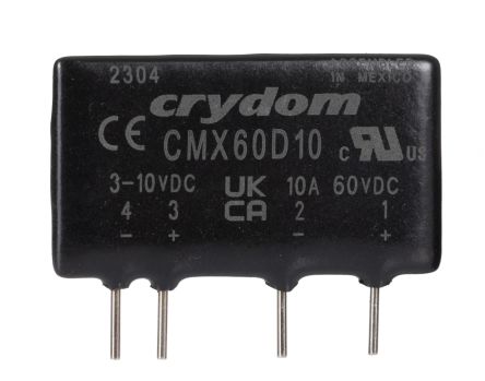 Sensata / Crydom CMX Series Solid State Relay, 10 A Rms Load, PCB Mount, 60 V Dc Load, 10 V Dc Control