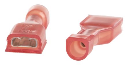 TE Connectivity Ultra-Fast .187 Flachsteckhülse, Rot, Isoliert, 4.75 X 0.81mm, Buchse, 0.3mm² - 0.8mm², 22AWG Min