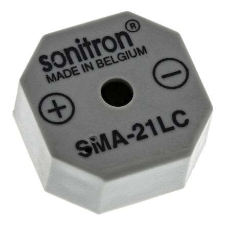 Sonitron Summer Dauerton, 91dB, Durchsteckmontage, 1.5V Dc→15V Dc, Intern, 21 X 21 X 9.5mm