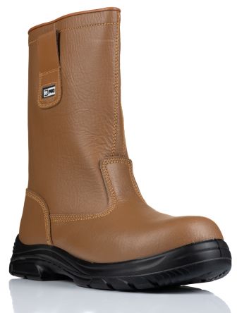 RS PRO Unisex Sicherheitsstiefel Braun, Mit Stahl-Schutzkappe, Größe 38 / UK 5