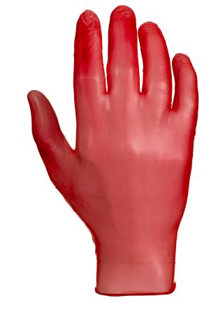 RS PRO Guantes Desechables De Vinilo Rojo, Talla M, Caja De 200 Unidades