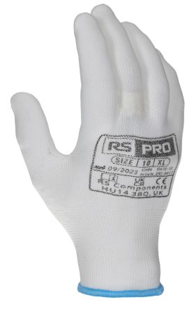 RS PRO Arbeitshandschuhe, Größe 10, XL, Allgemeine Anwendungen, Polyester Weiß