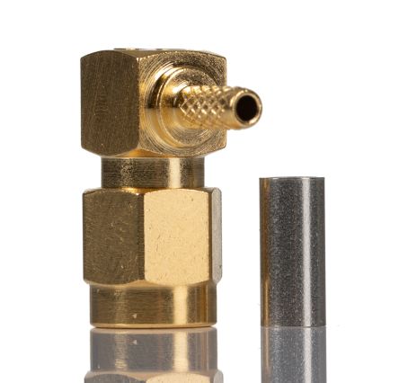 RS PRO Stecker Koaxialsteckverbinder SMA-Steckverbinder, Kabelmontage, Crimp-Anschluss, 50Ω, Rechtwinklig