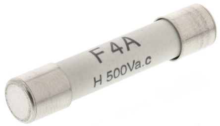 RS PRO 陶瓷保险管, 4A, 500V 交流, 6.3 x 32mm, 熔断速度F
