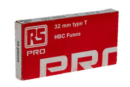 RS PRO 陶瓷保险管, 6.3A, 500V 交流, 6.3 x 32mm, 熔断速度T