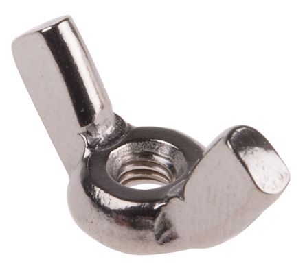 RS PRO 18mm Plain Stainless Steel Wingnut, M3, A4 316