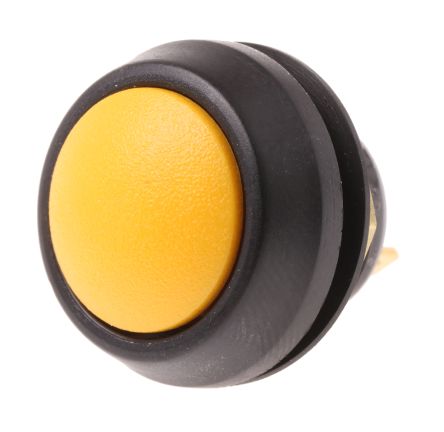 ITW Switches Interruptor De Botón Pulsador En Miniatura 59, Color De Botón Amarillo, SPST, Acción Momentánea, 400 MA A