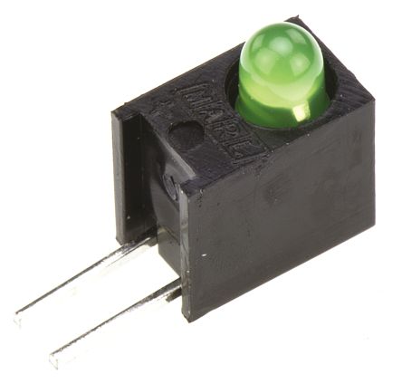 Marl Indicatore LED Per PCB Verde, 1 LEDs, Right-angle, 2,2 V, Montaggio Con Foro Passante