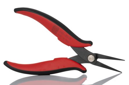 RS PRO Long Nose Pliers, 200 mm Overall, Straight Tip