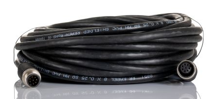 RS PRO Câble D'actionneur 8 Conducteurs, M12 Femelle Vers M12 Mâle, 10m