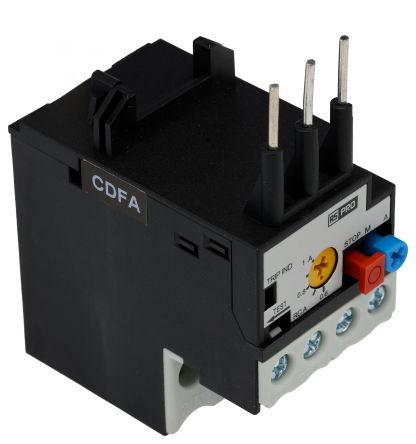 RS PRO Thermal Overload Relay 1NC/1NO, 1 A F.L.C, 1 A Contact Rating, 5.4 W, 4000 V ac, RSPROOL12