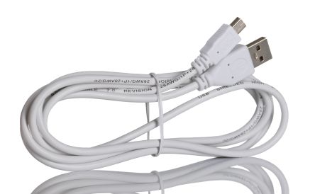 RS PRO USB-Kabel, USBA / Mini-USB B, 2m USB 2.0 Weiß