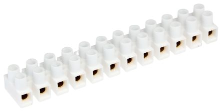 HellermannTyton Terminal Block, 12-Way, 15A, 12 mm Wire, Screw Termination