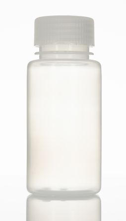 RS PRO HDPE Laborflasche 125ml, Ø 51mm Vorratsflasche Weithalsig 51 X 104mm