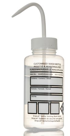 RS PRO LDPE Laborflasche 500ml, Ø 75mm Spritzflasche Weithalsig 75 X 163mm