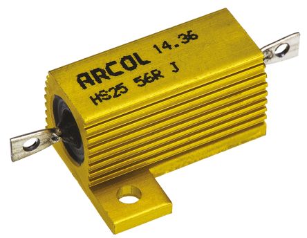 Arcol HS25 Wickel Lastwiderstand 56Ω ±5% / 25W, Alu Gehäuse Axialanschluss