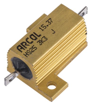 Arcol HS25 Wickel Lastwiderstand 3.3kΩ ±5% / 25W, Alu Gehäuse Axialanschluss