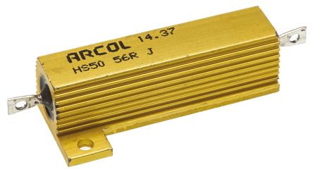 Arcol HS50 Wickel Lastwiderstand 56Ω ±5% / 50W, Alu Gehäuse Axialanschluss