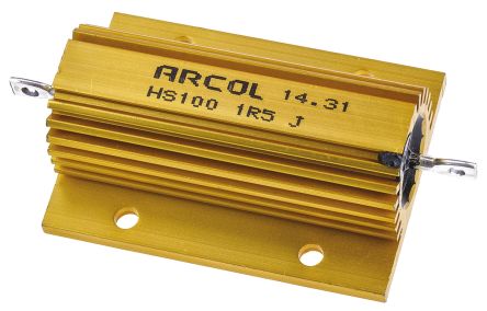 Arcol HS100 Wickel Lastwiderstand 1.5Ω ±5% / 100W, Alu Gehäuse Axialanschluss