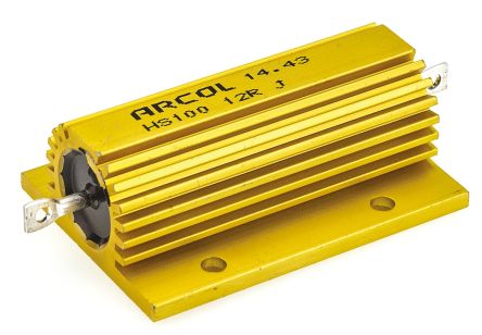 Arcol HS100 Wickel Lastwiderstand 12Ω ±5% / 100W, Alu Gehäuse Axialanschluss