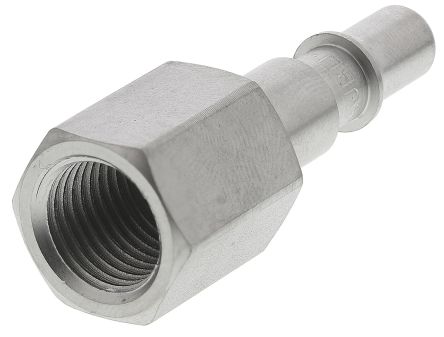 Staubli Stainless Steel Pneumatic Quick Connect Coupling, G 1/4 Female, Threaded
