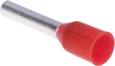 Schneider Electric DZ5CE Aderendhülsen Bis 1mm², Stift ø 1.6mm, Rot, Kunststoff, 8.2mm, 13mm, Isoliert, 18AWG Max.