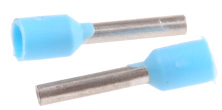 Schneider Electric AZ5CE Aderendhülsen Bis 0.75mm², Stift ø 1.6mm, Blau, Kunststoff, 8.2mm, 13mm, Isoliert, 20AWG Max.