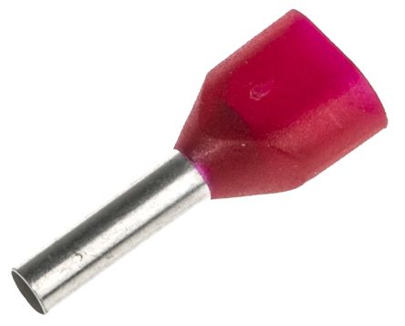 Schneider Electric AZ5DE Aderendhülsen Bis 2 X 1mm², Stift ø 2.2mm, 2 Eing., Rot, Kunststoff, 8mm, 15mm, Isoliert, 2 X