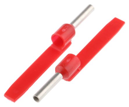 Schneider Electric DZ5CA Aderendhülsen Bis 1mm², Stift ø 1.7mm, Rot, Kunststoff, 8mm, 35.5mm, Isoliert, 18AWG Max.