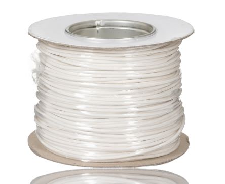 RS PRO Einzeladerleitung 1 Mm², 18 AWG 100m Weiß PVC Isoliert 16/0,2 Mm Litzen