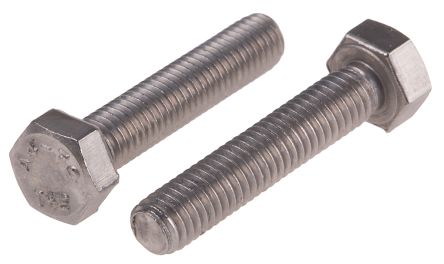 RS PRO Plain Stainless Steel Hex, Hex Bolt, M5 X 25mm