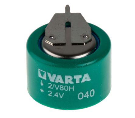 Varta Batteria A Bottone Ricaricabile, 2.4V, 80mAh, NiMH
