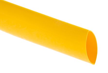 RS PRO Wärmeschrumpfschlauch, Polyolefin Gelb, Ø 25.4mm Schrumpfrate 2:1, Länge 1.2m