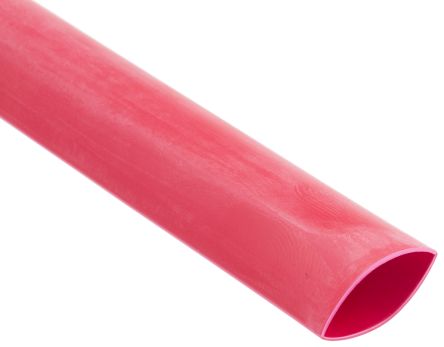 RS PRO Tubo Termorretráctil De Poliolefina Rojo, Contracción 2:1, Ø 12.7mm, Long. 1.2m