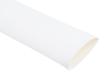 RS PRO Halogen Free Heat Shrink Tubing, White 19.1mm Sleeve Dia. X 1.2m Length 2:1 Ratio