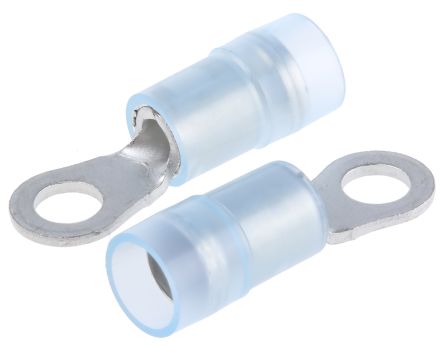RS PRO Insulated Ring Terminal, M3.5 (#6) Stud Size, 1.5mm² To 2.5mm² Wire Size, Blue