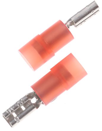 RS PRO Flachsteckhülse, Rot, Isoliert, 2.8 X 0.8mm, Buchse, 0.5mm² - 1.5mm², 22AWG Min
