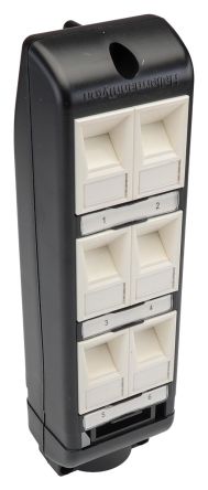 HellermannTyton Connectivity HT Series 6 Port RJ Patch Panel 215mm Black, White